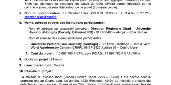 Fiche_Projet_401_CIRAD_Utilisation-de-barrières-végétales-et-bio-contrôle-des-cochenilles_Cacao