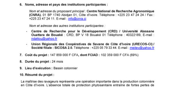 Fiche_Projet_402_CNRA_Vulgarisation-de-la-stratégie-de-protection-sur-seuil-du-cotonnier_Coton